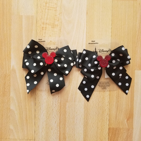 Disney Accessories - Disney | Set of 2 Bows with Rhinestone Mickey